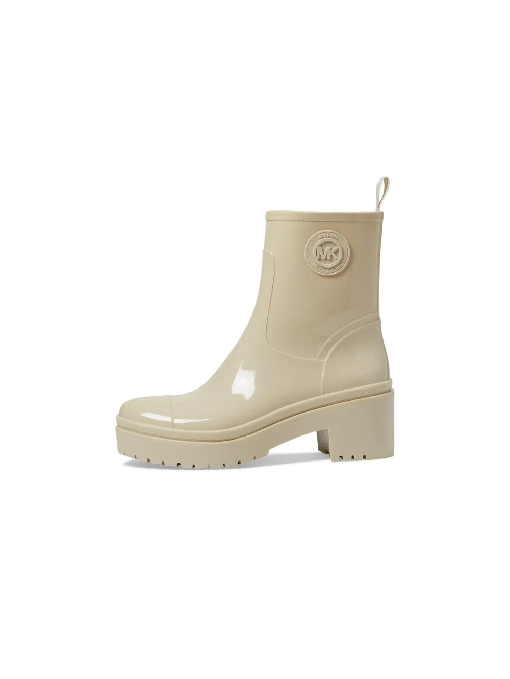 Michael Kors Karis Women's Rain Boots Light Cream Logo Winter Snow Shoes 8 M NEW